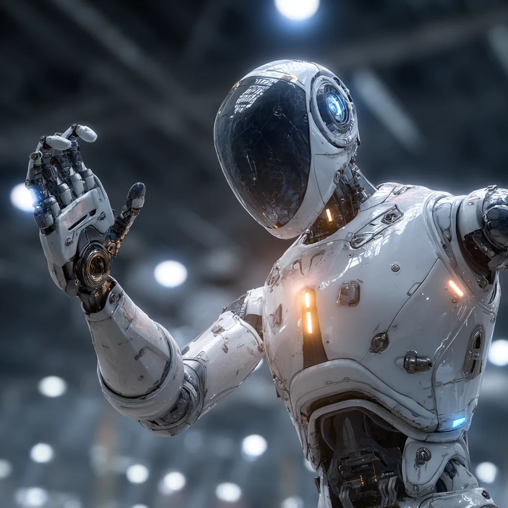 AI 로봇의 모습을 보여주는 3D 렌더링 이미지. 이는 사람처럼 판단하고 움직이는 피지컬 AI(Physical AI) 또는 임바디드 AI(Embodied AI) 로봇으로, 관제시스템을 통해 통합 관리될 수 있는 차세대 AI 로봇 기술을 시각적으로 표현한 것이다.
