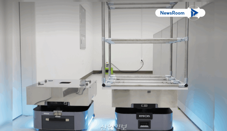 2026 로보월드에서 공개된 폴라리스3D의 초저상 리프트 물류로봇 M2-LL